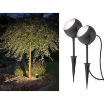 2er-set Led-erdspießstrahler Gartenstrahler Lecce 40cm Alu, Schwenkbar, 4w, Ip44