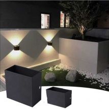 2er Set Led Wandleuchte Schwarz Dimmbar – Wandlampe 10x10cm Warmweiß