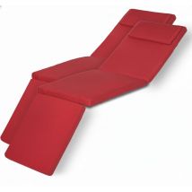 2er Set Luxus Deckchair Auflage Loftlux Dc, 175x45x5cm, Rot