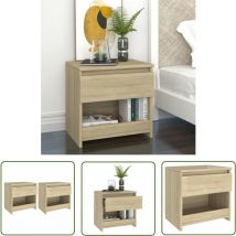 The Living Store Nachttische 2 Stk. Sonoma-eiche 40x30x39 Cm Holzwerkstoff - Nachttisch - Holznachtisch - Beistelltisch - Wohnzimmerstil - Möbelstück