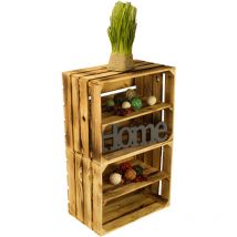 2er set Obstkistenregal Johanna geflammt 'längs'