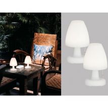 Meinewunschleuchte - 2er set Outdoor Akku Tischlampen ohne Kabel - dimmbar & rgb - Höhe 25cm