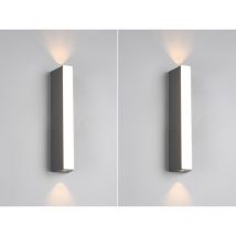 Meinewunschleuchte - 2er Set Schmale Led Außenwandleuchten Up And Down Ip65, Höhe 30cm