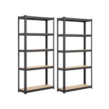 2er Set schwerlastregal 180x90x30cm pulverbeschichtet Kellerregal 5 Böden Regalsysteme Lagerregal 875 kg belastbar - Yaheetech
