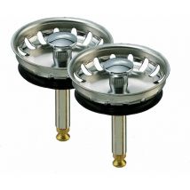 Keenberk - 2er Set Siebkörbchen Für Spülen-ablauf Ø 54mm ( 1 1/2 Zoll ) Siebkorb Excenterbedienung, Für Franke Spüle Euroform Efg 614 Bis Baujahr 2006