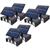 6er-set Solar-außenwandleuchte – Led-wandleuchte Mit 6 Leds Auf- Und Abwärtsbeleuchtung, Wasserdicht, Für Garten, Balkon, Terrasse Und Treppen 