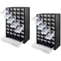 Dema - 2er Set Sortimentskasten Kleinteilemagazin Sortierkasten 41 Fächer Kleinteile