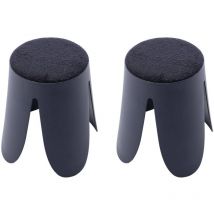2er Set stapelbare Hocker, strukturierter Bouclébezug - Sweeek