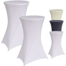 2er Set Stehtischhusse Tischdecke Husse Partytisch Bistrotisch Decke 60cm Weiß