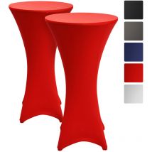 2er Set Beautissu Stella Stehtischhusse Stretch Ø 80cmRot