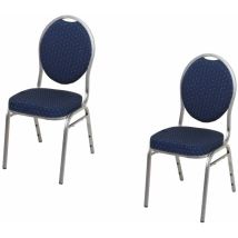 2er Set Stuhl Bankett, blau - Stahl, Polster mit Punkten, feuerhemmend, 2x Stuhl 304776 304776-2