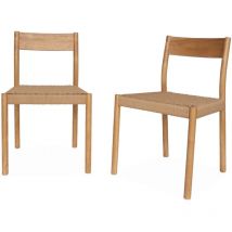 Sweeek - 2er-Set Stühle aus Holz und Seilgeflecht