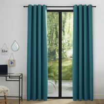 2er-Set türkisfarbene Verdunkelungsvorhänge 140 x 260 cm - bleu
