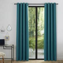 2er-Set türkisfarbene Verdunkelungsvorhänge 140 x 260 cm - bleu
