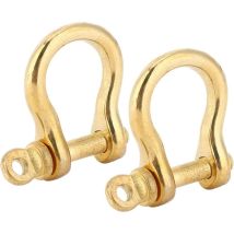 2er-set U-förmige Schäkel Aus Reinem Messing, Ankerkettenschäkel, Schraubbolzen, Bügelschäkel, Schlüsselanhängerhaken, Goldene Verbindungsschlaufe