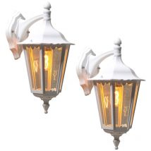 Konstsmide - 2er-Set Wandleuchten firenze, sechsstrebig, E27, Aluminium weiß