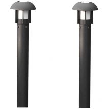 Konstsmide - 2er Set Wegeleuchte / Pollerleuchte Heimdal, Höhe 102cm, Alu Schwarz / Glas Opal