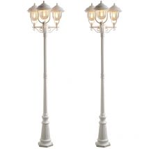 2er-Set weiße Gartenlaterne parma aus Aluminium, E27, IP43, h.: 218 cm