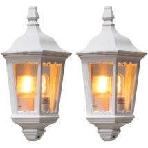 2er-Set weiße Wandleuchten Halbschale firenze, E27, Aluminium, Höhe 44 cm