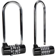 2er Set Zahlen Vorhangschloss 5-stellige Kombination mit hohem Bügel