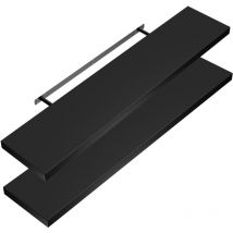 2er Sets Schweberegale 2er Set matt schwarz, 110cm