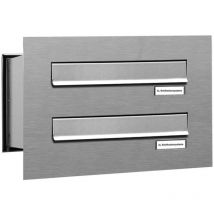 2er V2A Edelstahl Briefkastenanlage für Mauerdurchwurf