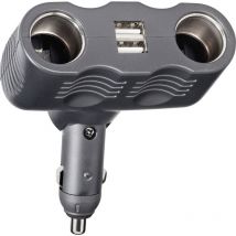 A13-123 2fach Zigarettenanzünder-Verteiler Anzahl Zigarettenkupplungen 2 x Schnittstellen: usb 2 x