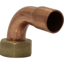 Douille cuivre coudé avec écrou à souder - F 3/8' - diamètre 12 mm