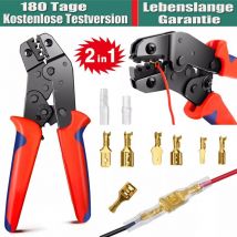 2in1 Crimpzange Set Presszange Kabelschuh Quetschzange Multifunktionale Zange