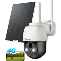 2k Caméra De Surveillance Solaire 4g Lte Cococam Ptz Détection Pir, Reconnaissance Ai, Batterie 10000 Mah, Stockage Cloud/tf, Compatible Alexa