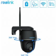 Reolink - 2K Telecamera da Esterno a Batteria Senza Fili Wi-Fi 2,4&5 GHz, 360° ptz, Rilevamento di Uomo/Auto, Cloud, Audio a 2 Vie, Time Lapse,