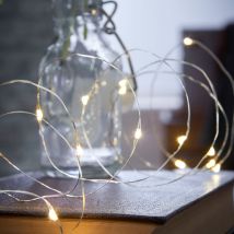Festive Lights - 2m Battery Power Silver Firefly Wire led Christmas Fairy Lights Warm White Indoor Home Décor