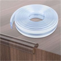 Cyslmuk - 2m Clear Soft Silicone Corner Protector Strip with Strong Adhesive Pre-glued for Sharp Corners of Cabinets, Tables, Drawers