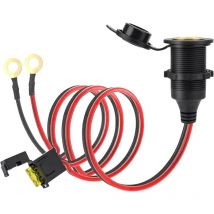 2m Hochleistungs Zigarettenanzünderbuchse Wasserdicht Marine Grade 12V / 24V Gleichstrom-Feuerzeugsteckdose Steckdose für Boot Motorrad Auto 2.5mm²