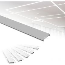 Hexim - led Trockenbauprofil 2m Aluminium Profil Unterputz Lichtleiste für LED-Streifen inkl. Abdeckung: aled 2 - 20mm Leuchtbreite, Montageabdeckung
