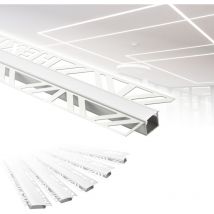 Led Trockenbauprofil 2m Aluminium Profil Unterputz Lichtleiste für LED-Streifen inkl. Abdeckung:ALED 1 - 12mm Leuchtbreite, 20 Meter / 10 Leisten