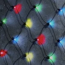 2.4m x 2.4m Outdoor Battery LED Christmas Net Lights Multi Colour with Timer