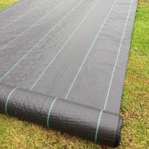 Yuzet - 2m x 50m 100g Weed Control Ground Cover Membrane Fabric Heavy Duty - Black
