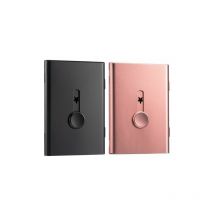 Orchidée - 2Pack Business Card Holder, Thumb Card Reader Zipper Business Card Holder