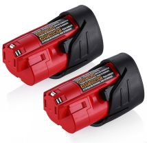 Lot de 2 batteries de rechange Milwaukee 12V 3.5Ah pour Milwaukee M12 48-11-2411 48-11-2420 48-11-2401 48-11-2402 48-11-2401 12V M12 outils sans fil