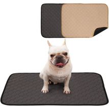 Readcly - 2pc Dog Trainer Mat Dog Cleanliness Mat Washable Quick Drying and Absorption Training Mat for Dog Cat(Grey+Yellow)