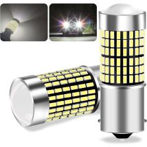 2PCS 1156 BA15S P21W LED Bulb, 144 LED White Car Bulb, Super Bright Waterproof Suitable for Reversing Lights