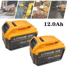 Mawiron - 2pcs 12000mAh Battery replacement for Dewalt 18V xr Slide DCB180 DCB181 DCB182 DCB184 DCB200 DCB201 DCB204 with led indicator,Compatible