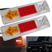 2pcs 12V feu arrière de remorque de Camion 19 led feu Stop étanche Clignotants inversés Feux arrière Feux de Licence pour Camping-Car remorque
