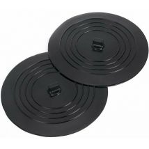 Lot de 2 Bouchons de vidange universels en caoutchouc siliconé, 15 cm, pour évier de cuisine, lavabo de salle de bain(noir)
