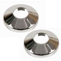 Wirquin - 2pcs 2 x Chrome pvc Radiator 28mm Pipe Cover Collar Rose