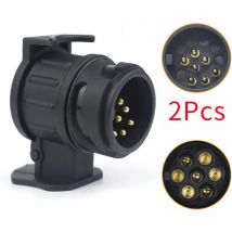 Oly Magic - 2PCS 3/7 Adaptateur Prise Remorque 13 vers 7 Broches Connecteur Fiche Attelage Voiture pour Tracteur, Caravane, Porte-vélo