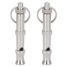 2pcs acier inoxydable ultrasonique sifflet portable trainer pour chiens, pigeons et oiseaux