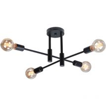 Stoex - Lámpara De Techo Moderna 4 Luces Lampara Techo De Metal Lamparas Techo Salon E27 Negro Plafones De Interior Para Pasillo Dormitorio Sala De