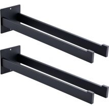 Auralum - 2PCS Toallero de acero inoxidable, gancho de pared para baño y cocina, negro